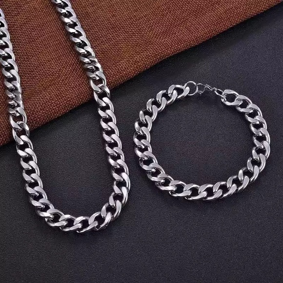 7mm Stainless Steel Chain Jewelry Set - Picture 3 of 7